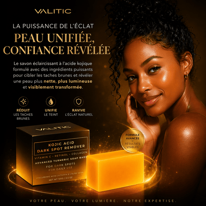 Savon Kojic Japonais Anti-Taches — Vitamine C + Rétinol + Collagène